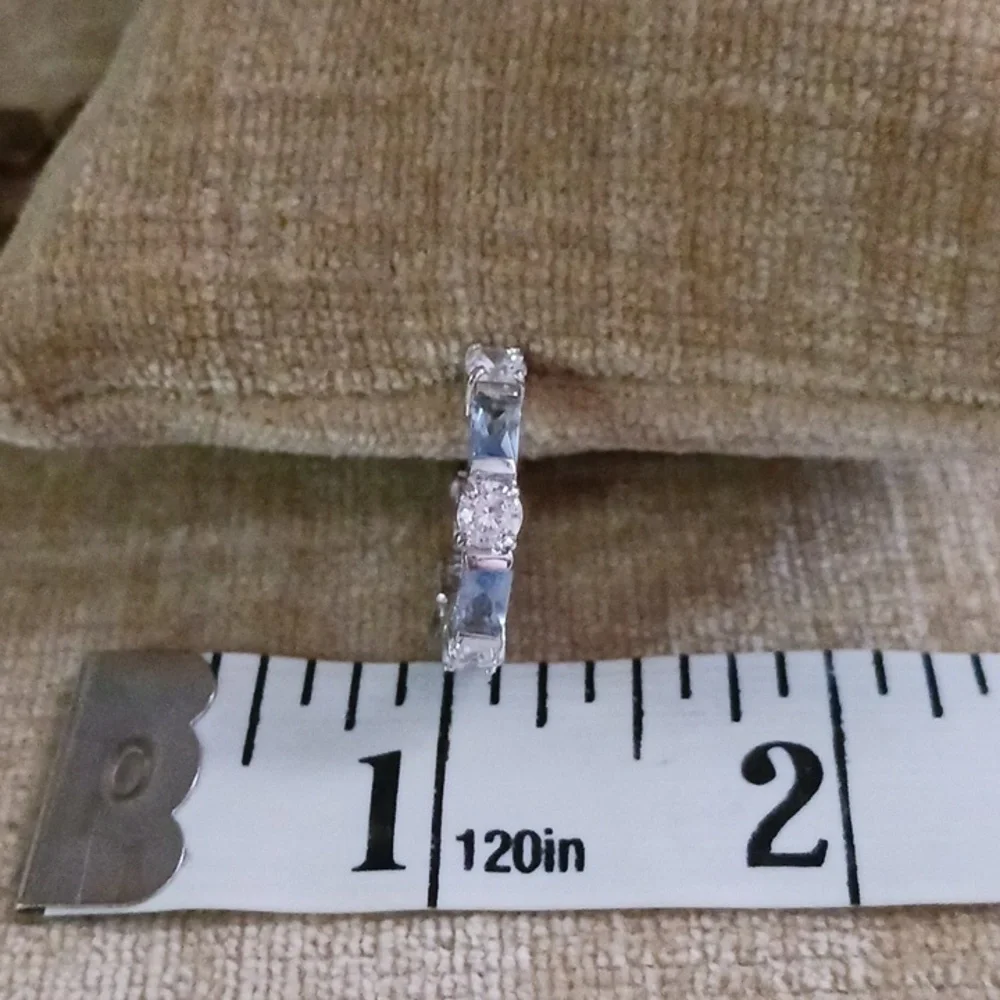 Silver Tone Clear Purple Rhinestone Pierced Earrings